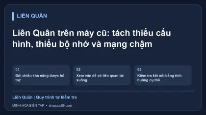 Liên Quân trên máy cũ: tách thiếu cấu hình, thiếu bộ nhớ và mạng chậm