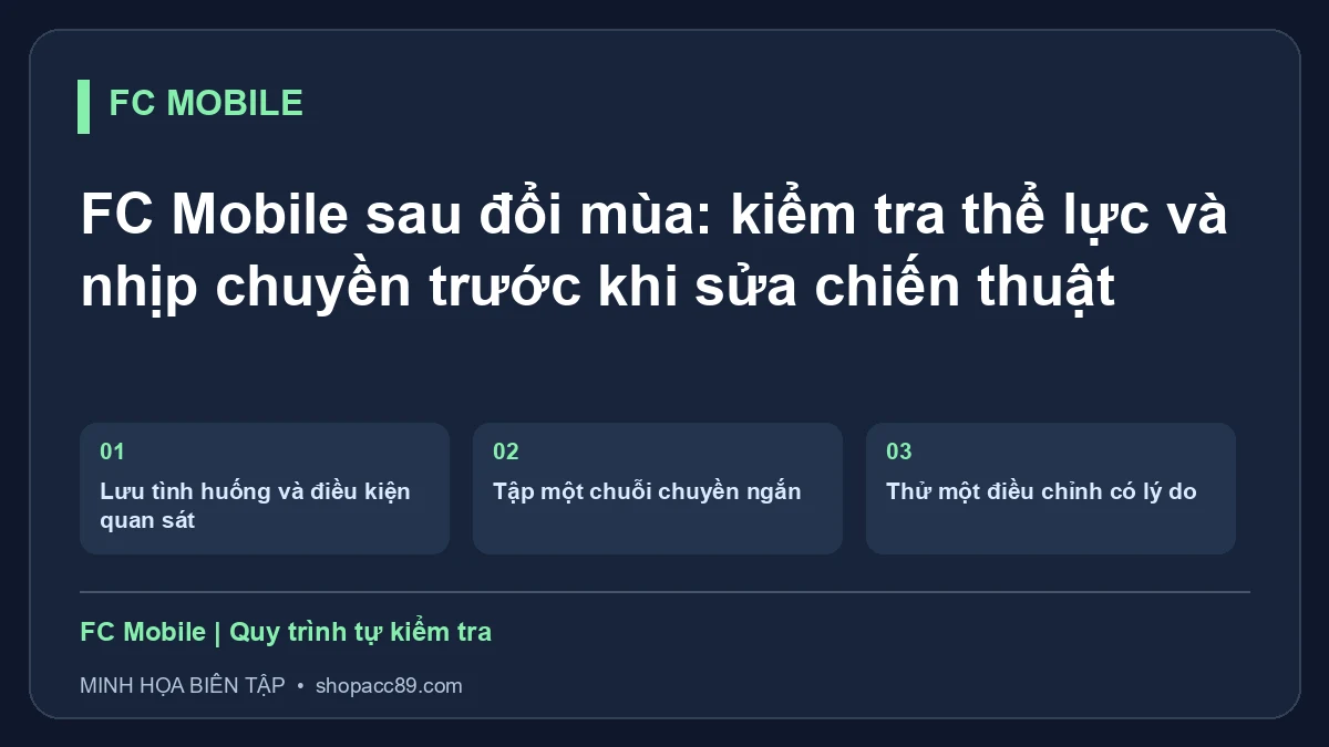 FC Mobile sau đổi mùa: kiểm tra thể lực và nhịp chuyền trước khi sửa chiến thuật