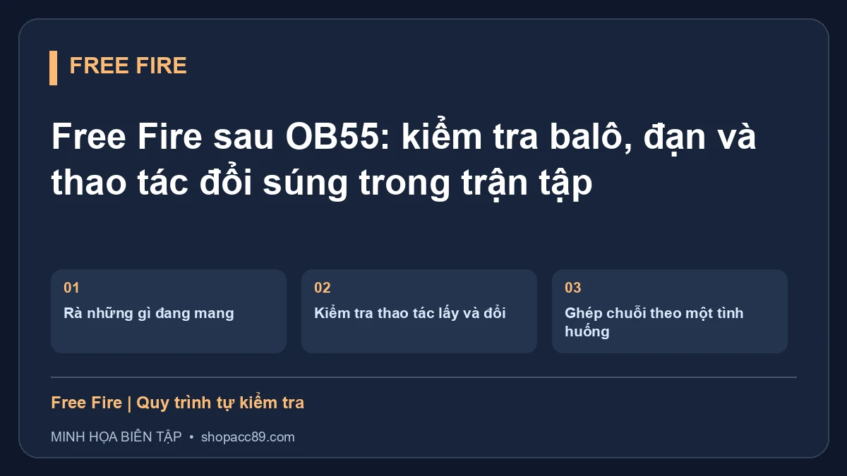 Free Fire sau OB55: kiểm tra balô, đạn và thao tác đổi súng trong trận tập