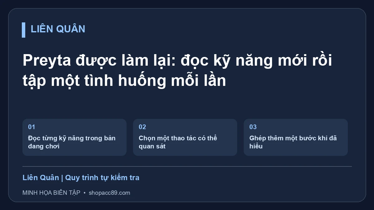 Preyta được làm lại: đọc kỹ năng mới rồi tập một tình huống mỗi lần